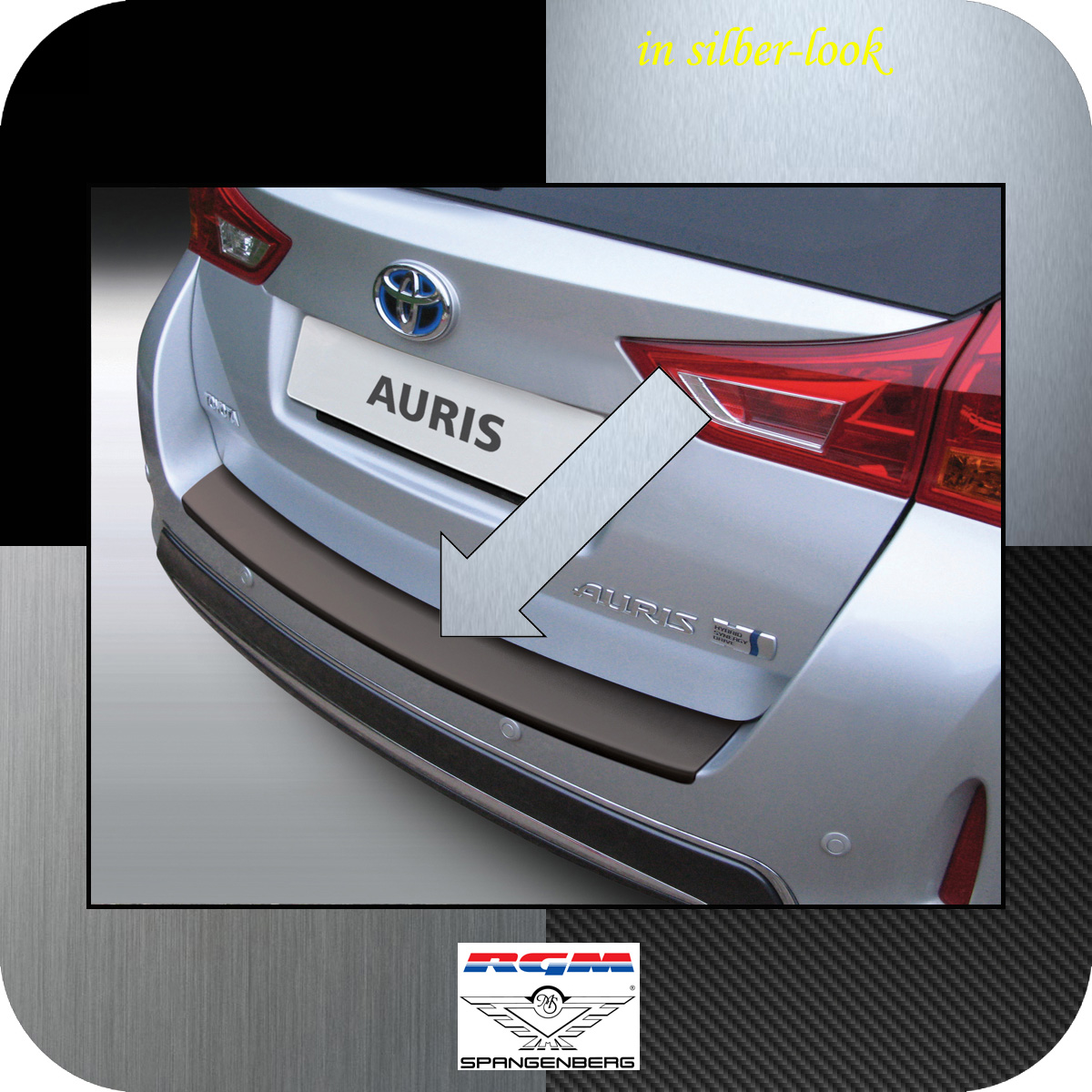 Ladekantenschutz Silber-Look Toyota Auris II Touring vor Mopf 2013-15 3506706