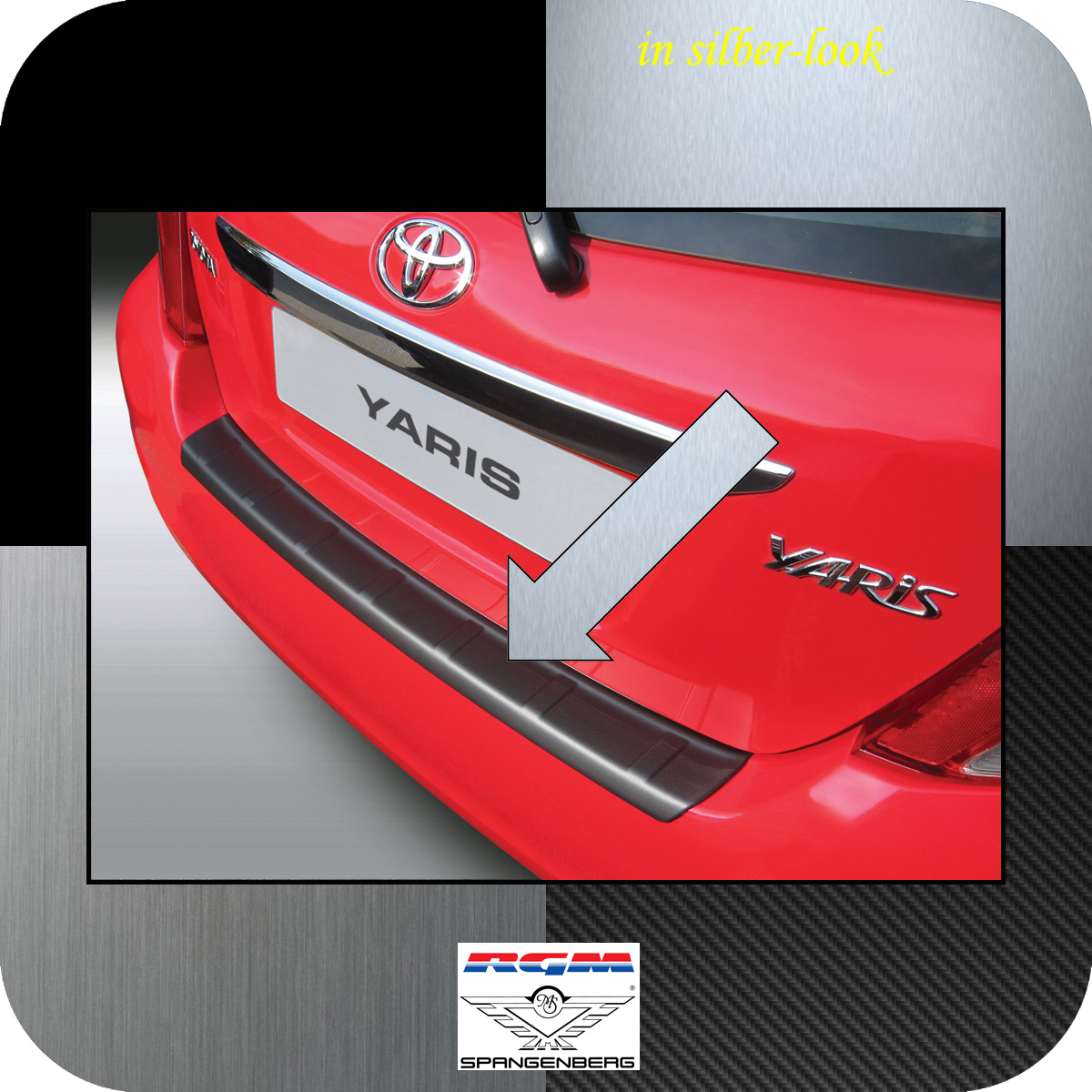 Ladekantenschutz Silber-Look Toyota Yaris III Schrägheck vorMopf 2010-14 3506738