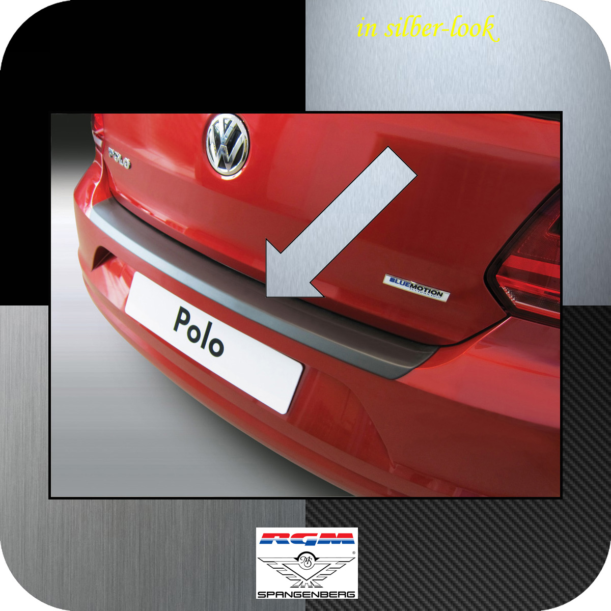 Ladekantenschutz Silber-Look VW Polo V Schrägheck ab facelift 2014- 3506759