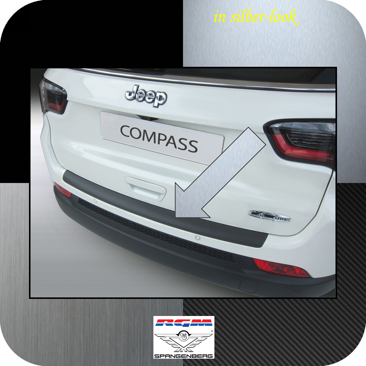 Ladekantenschutz Silber-Look Jeep Compass SUV Typ MX 2. Gen. ab 12.2016- 3506797
