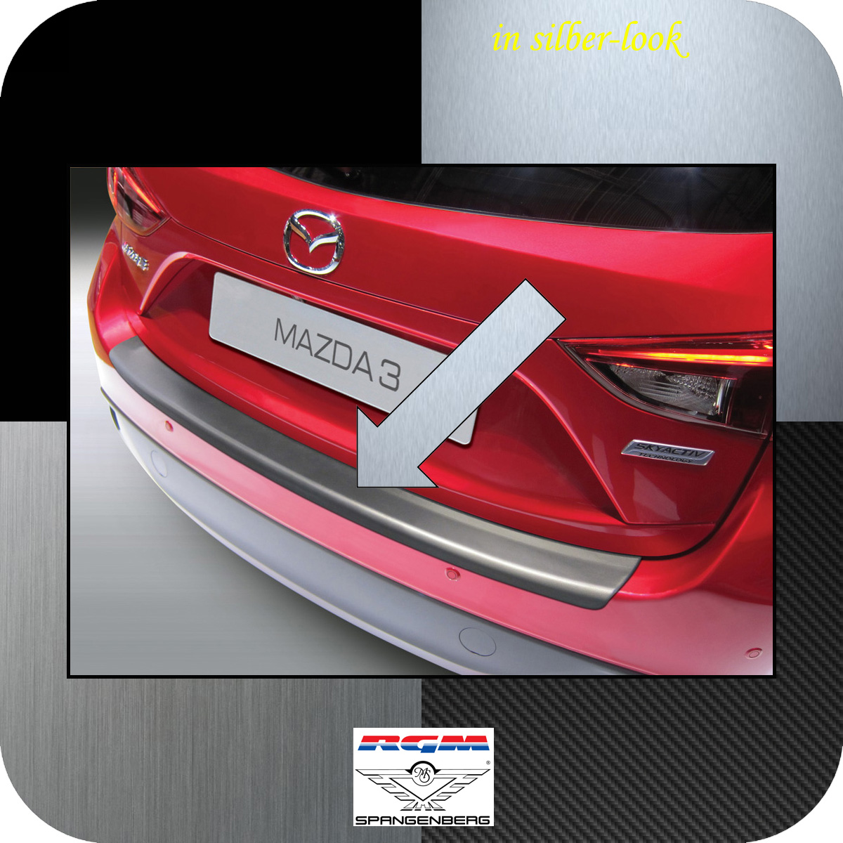 Ladekantenschutz Silber-Look Mazda 3 III Schrägheck 5-Türer 10.13-02.19 3506804