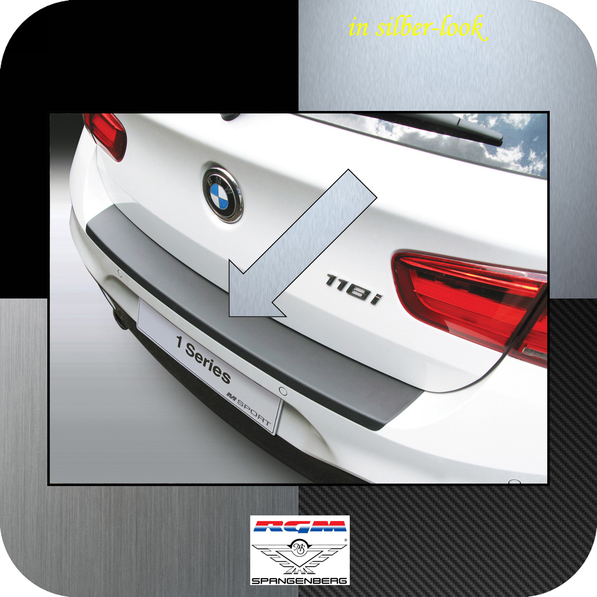 Ladekantenschutz Silber-Look BMW 1er F21 F20 M-Style facelift 2015-2019 3506837