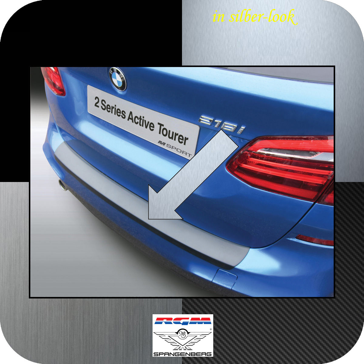 Ladekantenschutz Silber-Look BMW 2er F45 Active Tourer M-Style 09.2014- 3506843