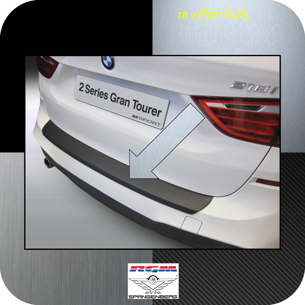 Ladekantenschutz Silber-Look BMW 2er F46 Gran Tourer M-Style ab 2015- 3506845