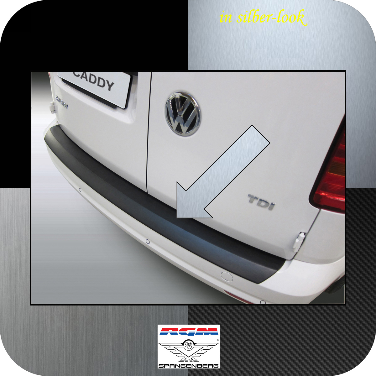 Ladekantenschutz Silber-Look VW Caddy IV auch Maxi Bauj. 06.2015-10.2020 3506848