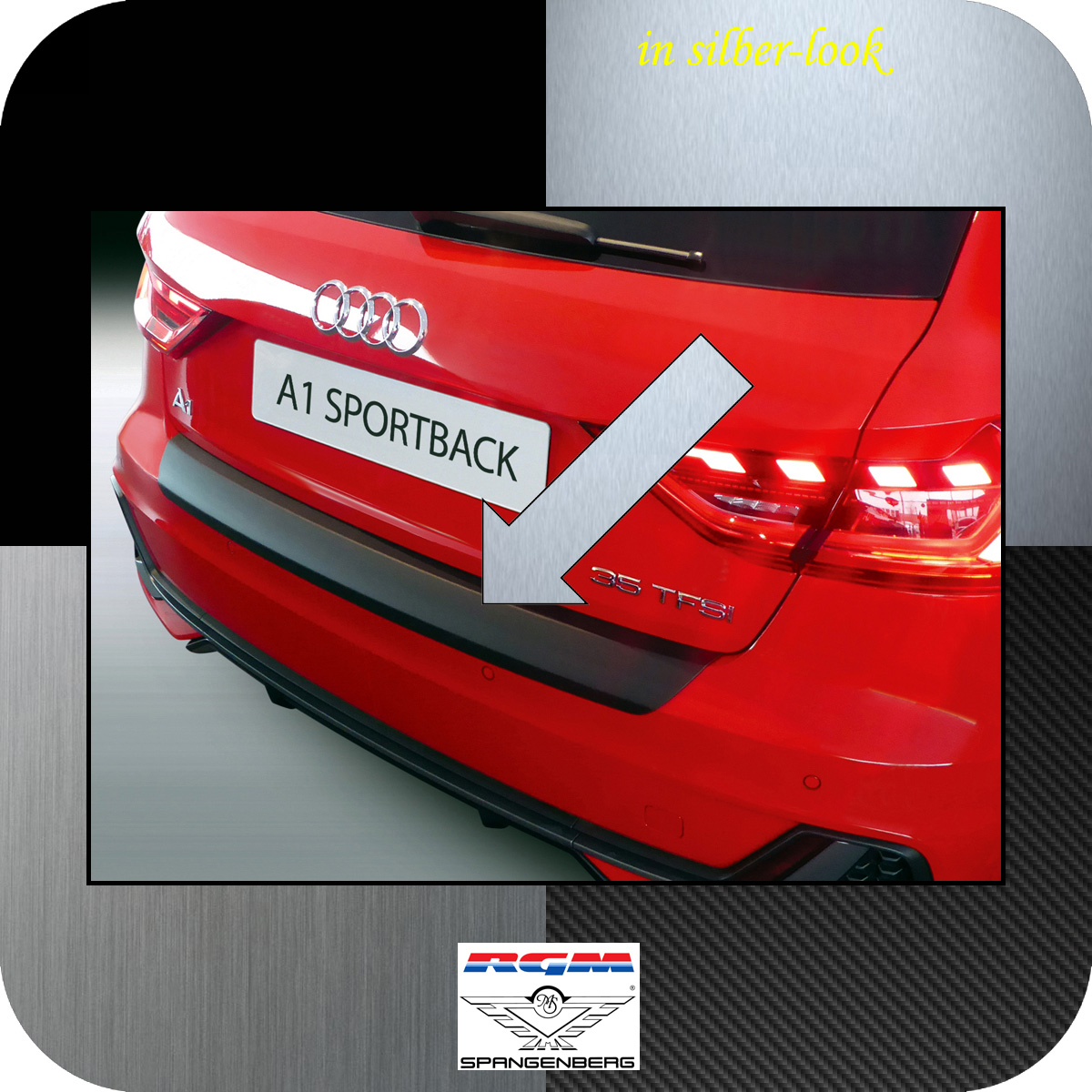 Ladekantenschutz Silber-Look für Audi A1 Sportback S-Line Typ GB 07.18- 3506849