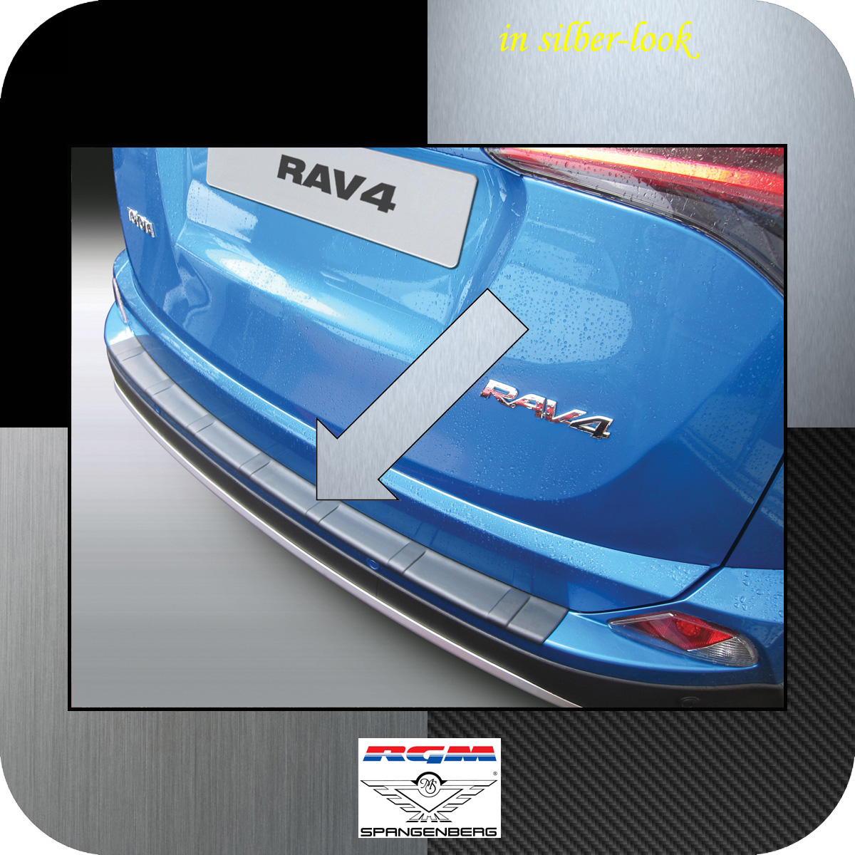 Ladekantenschutz Silber-Look gerippt Toyota RAV4 IV facelift 02.16-12.18 3506888