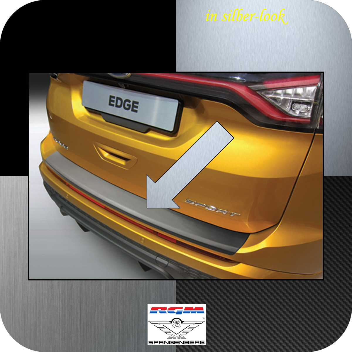 Ladekantenschutz Silber-Look glatt Ford Edge II vor facelift 2016-18 3506901