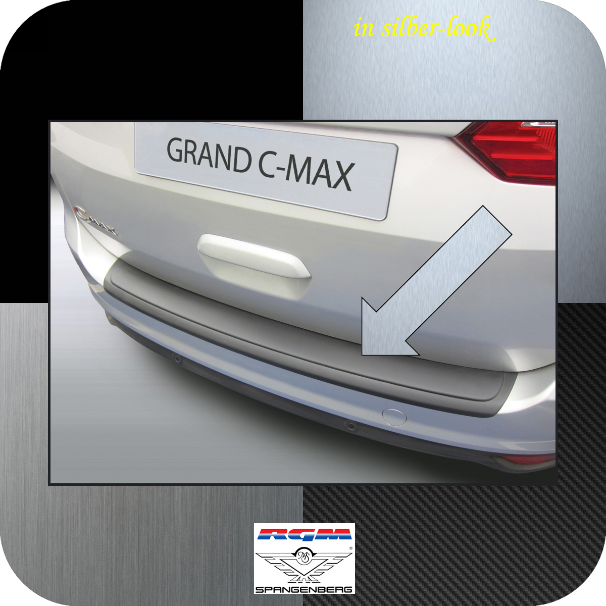 Ladekantenschutz Silber-Look Ford Grand C-Max Van Kombi ab Baujahr 2015- 3506924