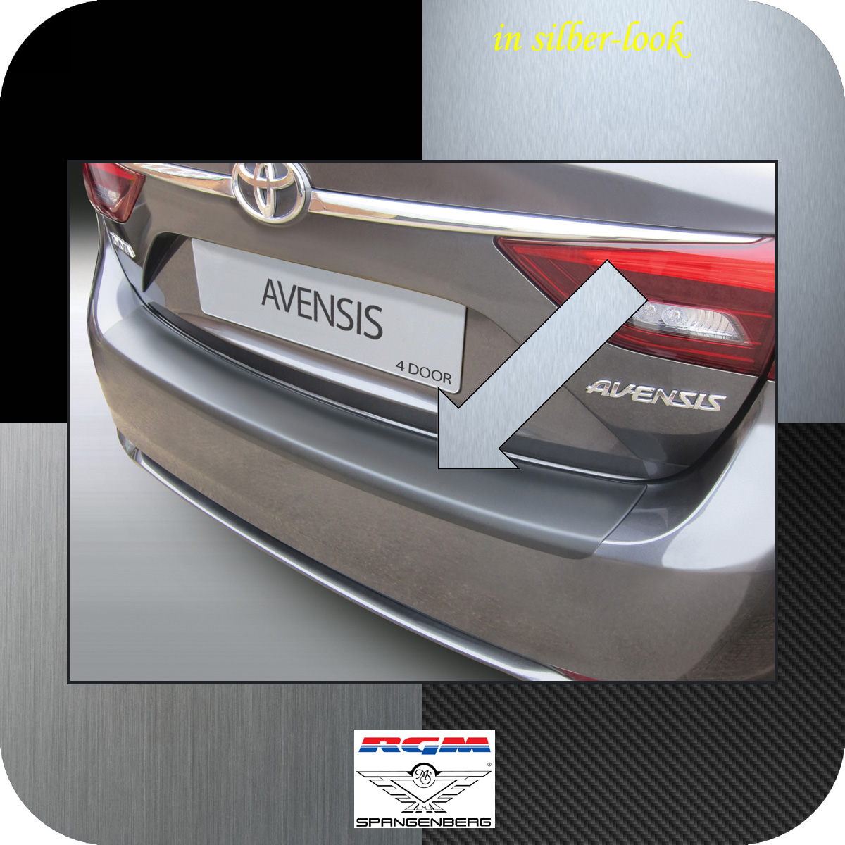 Ladekantenschutz Silber-Look Toyota Avensis Limo T27 ab facelift 2015- 3506957