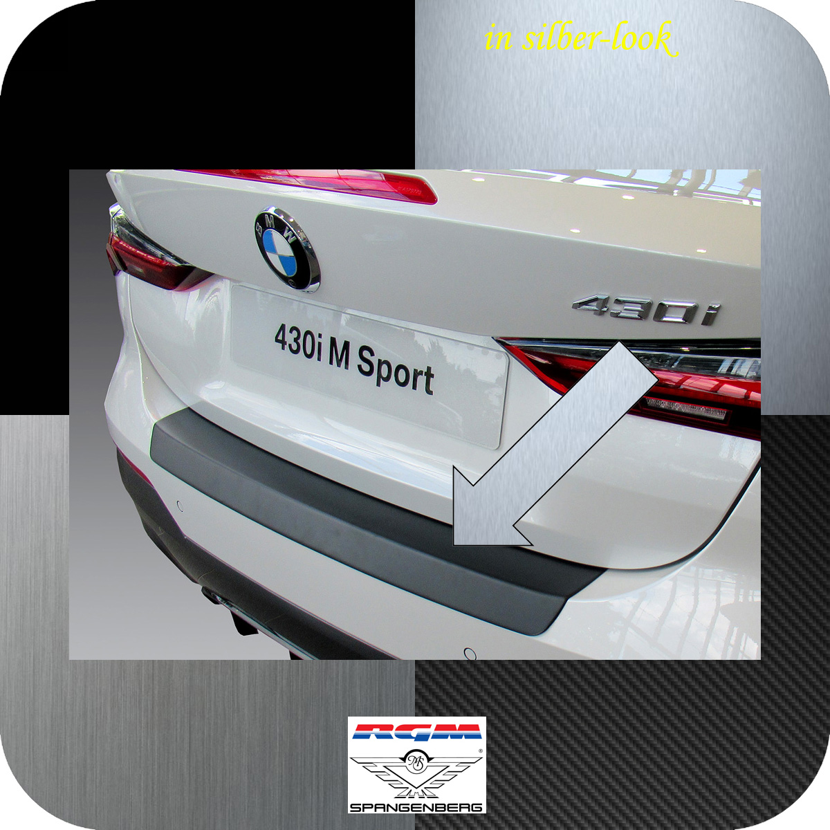 Ladekantenschutz Silber-Look für BMW 4er Coupe G22 nur M-Style 10.2020- 3561350