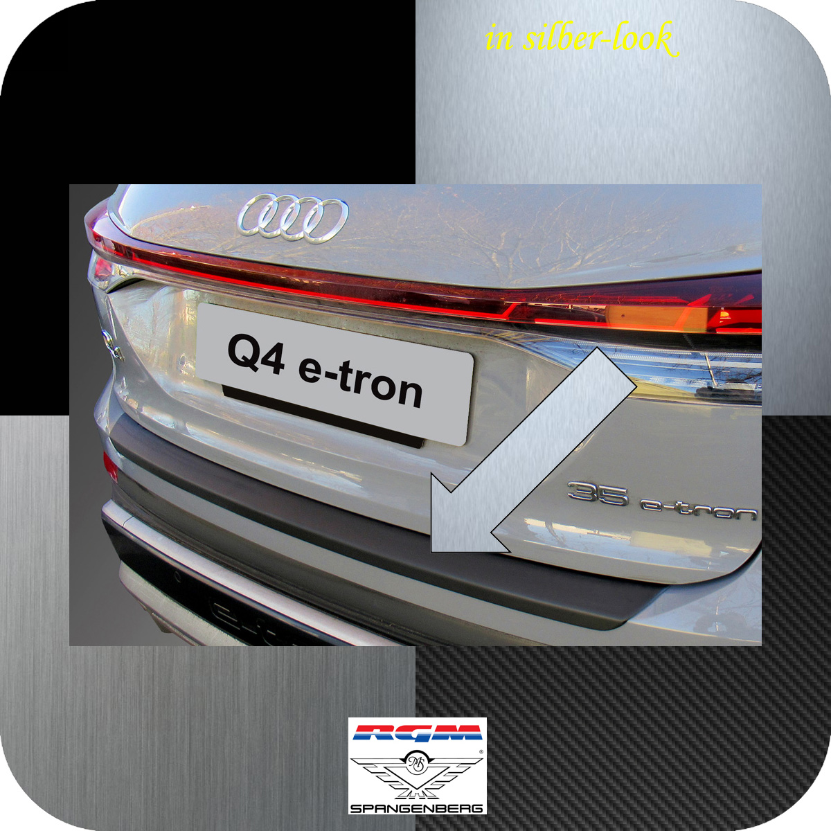 Ladekantenschutz Silber-Look für Audi Q4 e-tron ab Baujahr 04.2021- 3561358