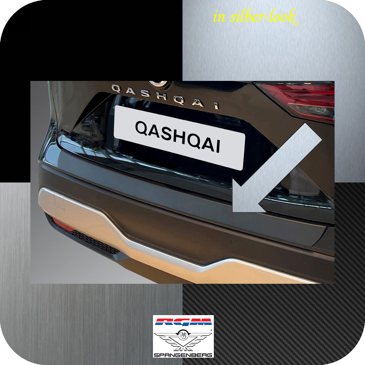 Ladekantenschutz Silber-Look für Nissan Qashqai 3. Gen. Typ J12 02.2021- 3561362