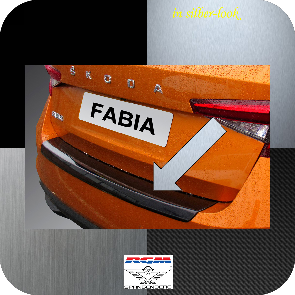 Ladekantenschutz Silber-Look für Skoda Fabia IV Hatchback 5-Tür 09.2021- 3561370